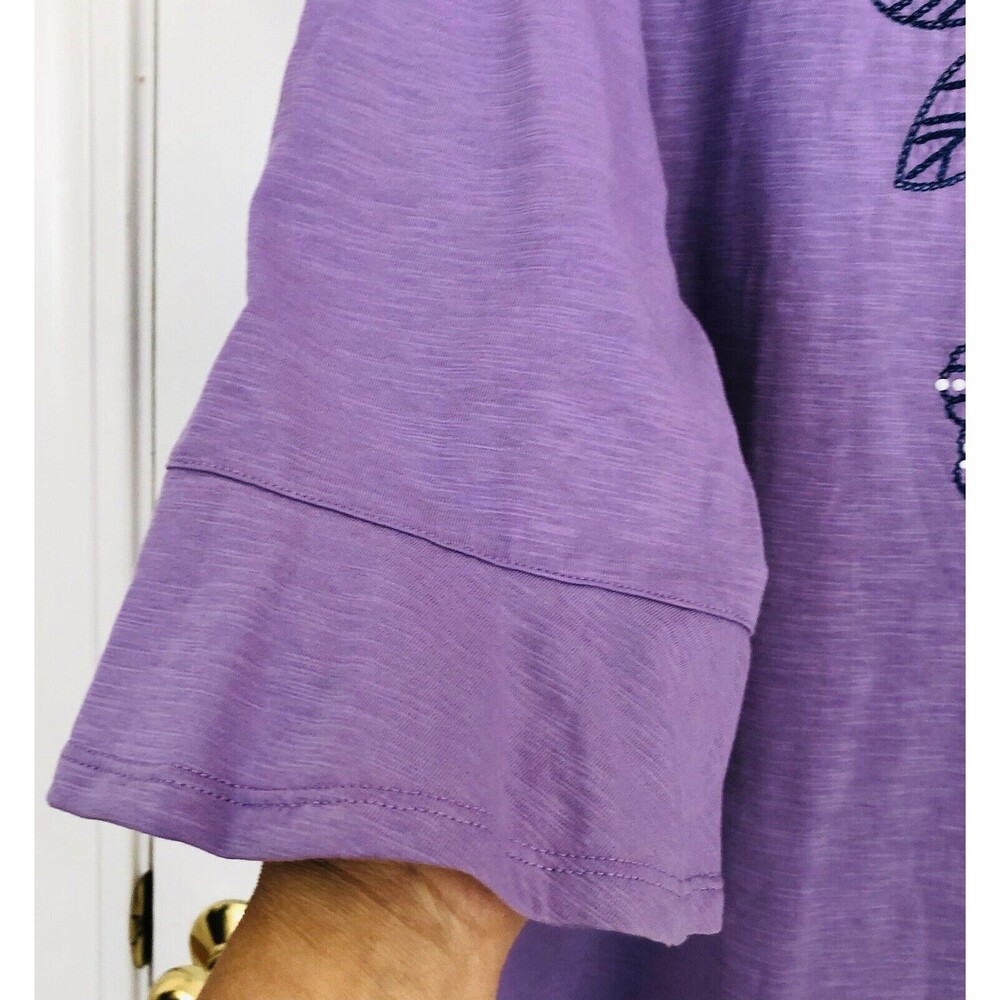 ALFRED DUNNER WOMEN'S TOPS PULLOVER SIZE 3X LAVANDA FLORAL EMBROIDERED PS2103 - Picture 7 of 8